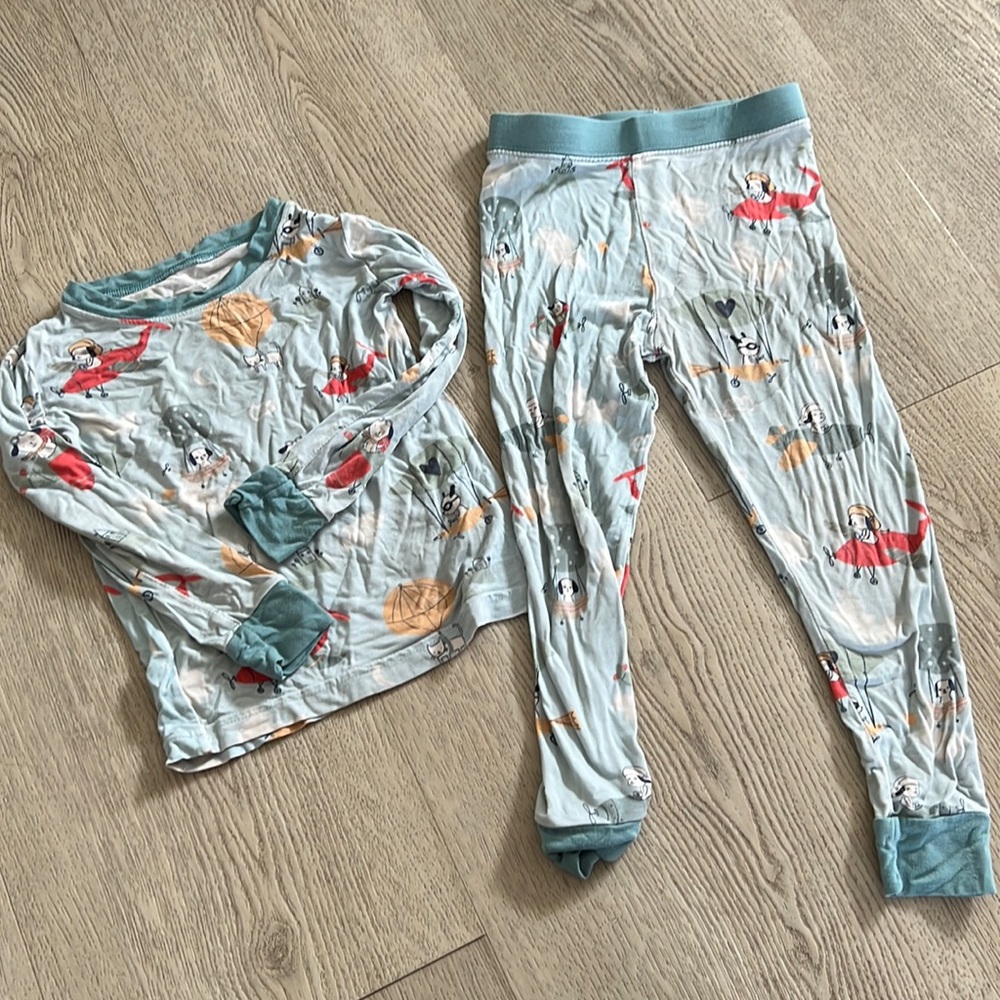 Little sleepies 2T 2 piece pjs flying dogs
